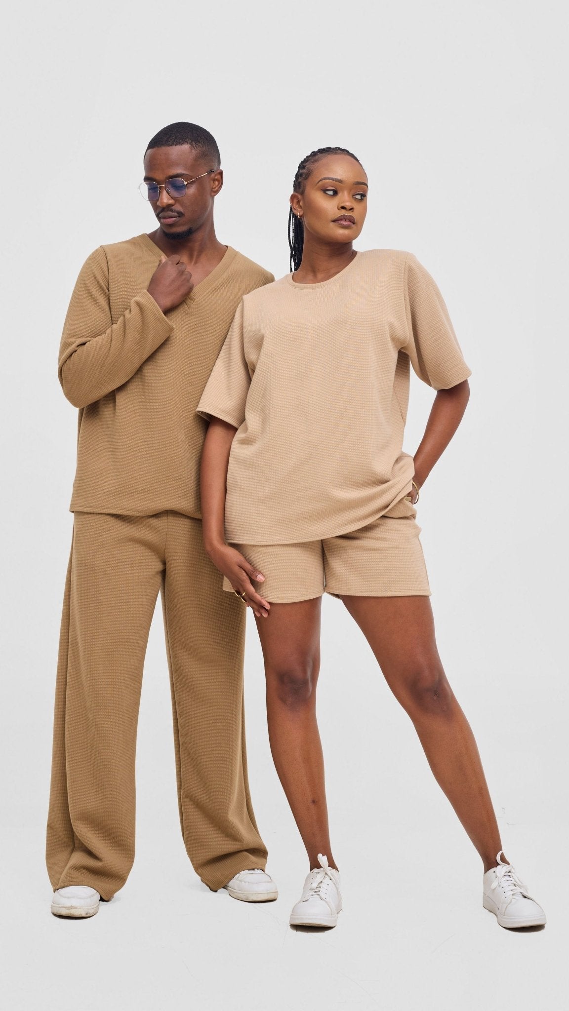 Shiv & Shikie X Safari Boxy T Shirt - Light Taupe - Shopzetu