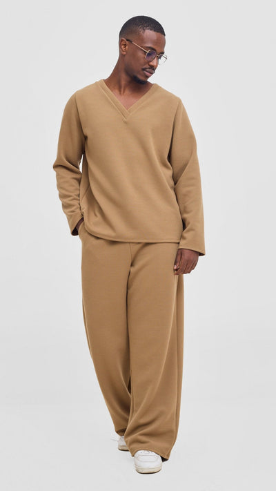 Shiv & Shikie X Safari Drawstring Pants - Dark Tan - Shopzetu
