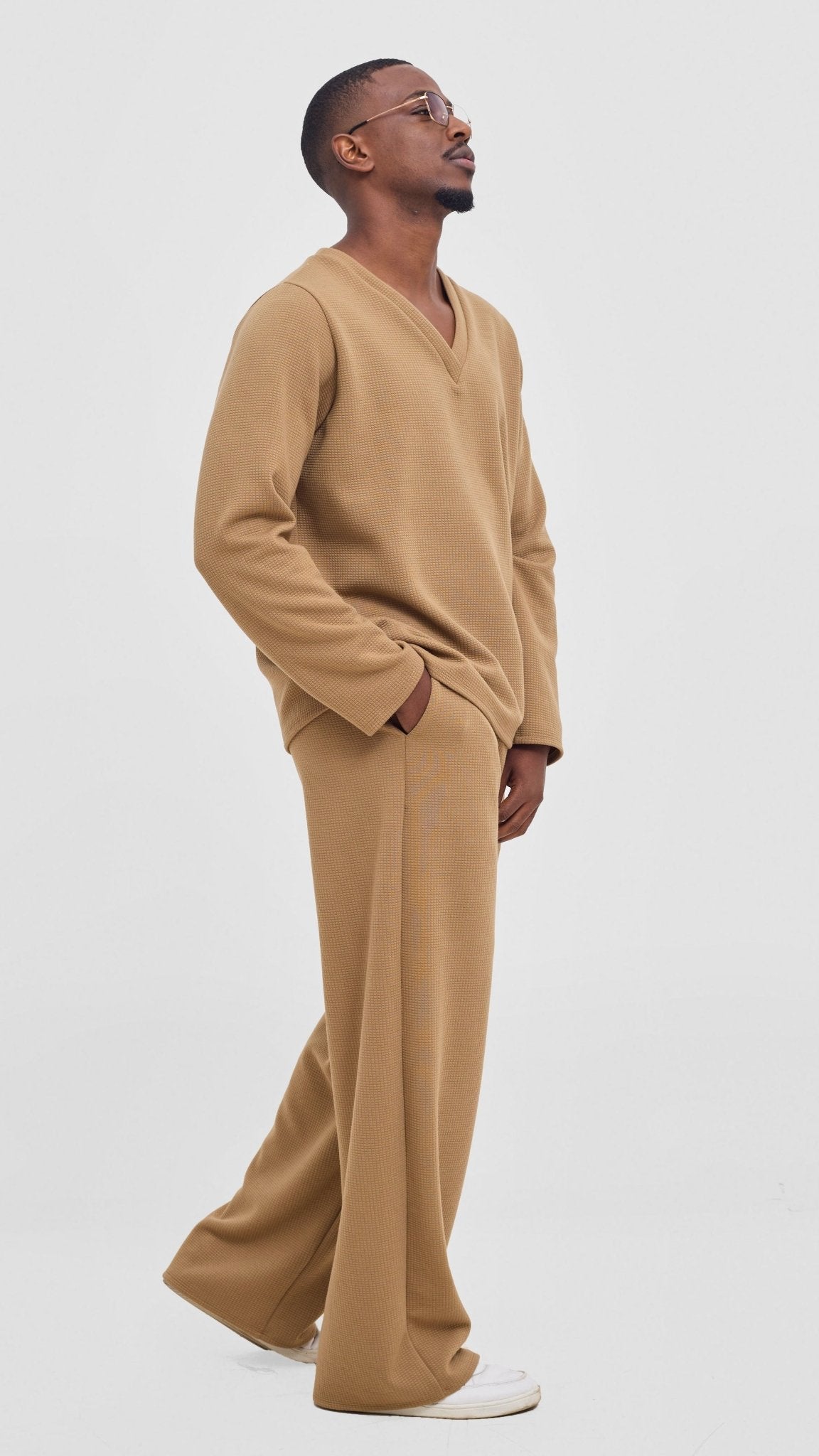 Shiv & Shikie X Safari Drawstring Pants - Dark Tan - Shopzetu