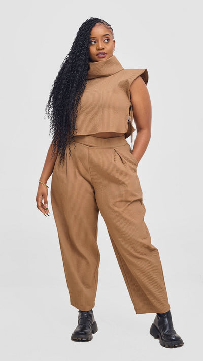 Shiv & Shikie X Safari Barrel Pants - Taupe - Shopzetu