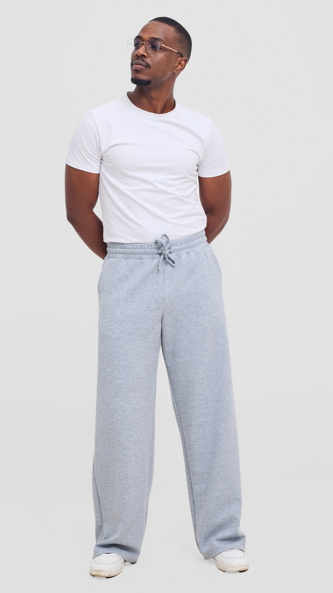 Shiv & Shikie X Safari Drawstring Pants - Light Grey - Shopzetu
