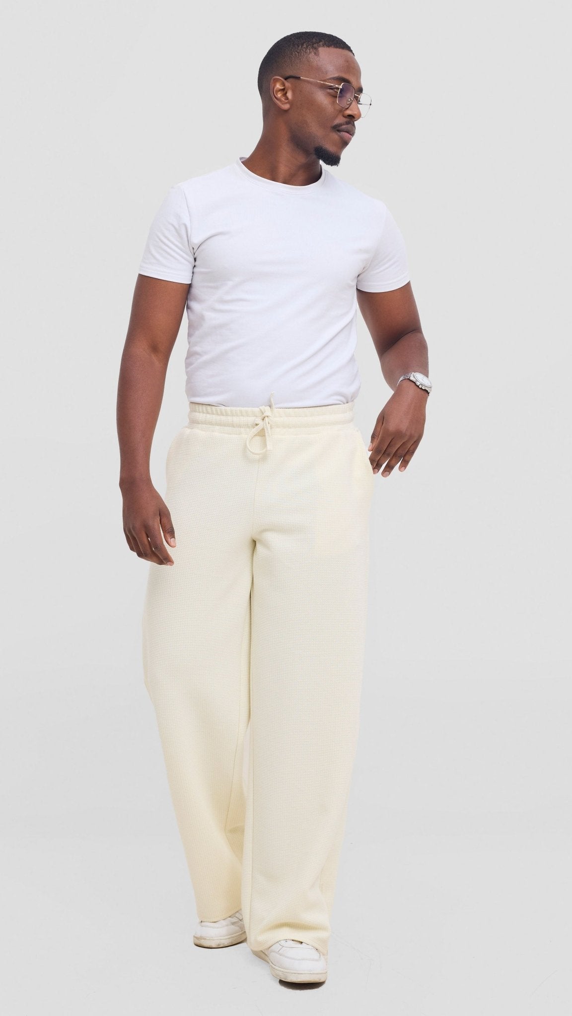 Shiv & Shikie X Safari Drawstring Pants - Off White - Shopzetu