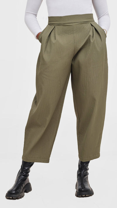 Shiv & Shikie X Safari Barrel Pants - Olive - Shopzetu