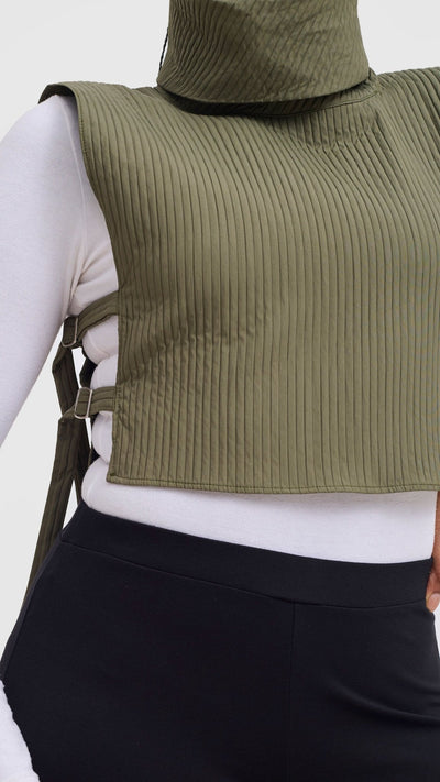 Shiv & Shikie X Safari Turtleneck Vest - Olive - Shopzetu