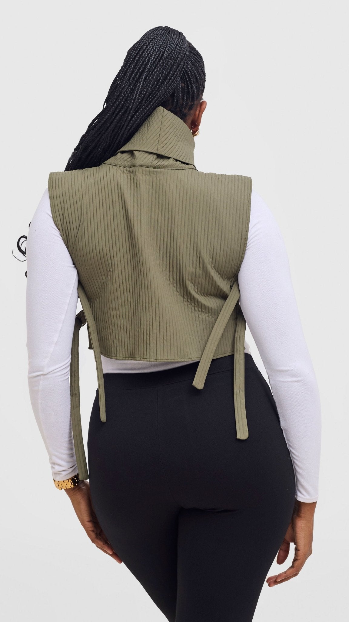 Shiv & Shikie X Safari Turtleneck Vest - Olive - Shopzetu