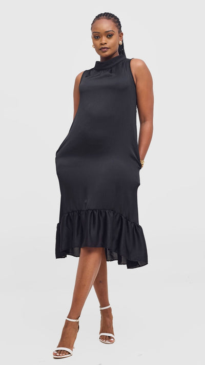 Vivo Samira Midi Dress - Black - Shopzetu