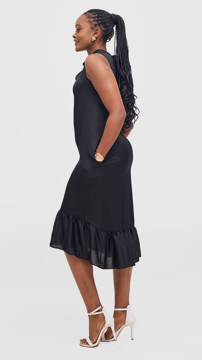 Vivo Samira Midi Dress - Black - Shopzetu
