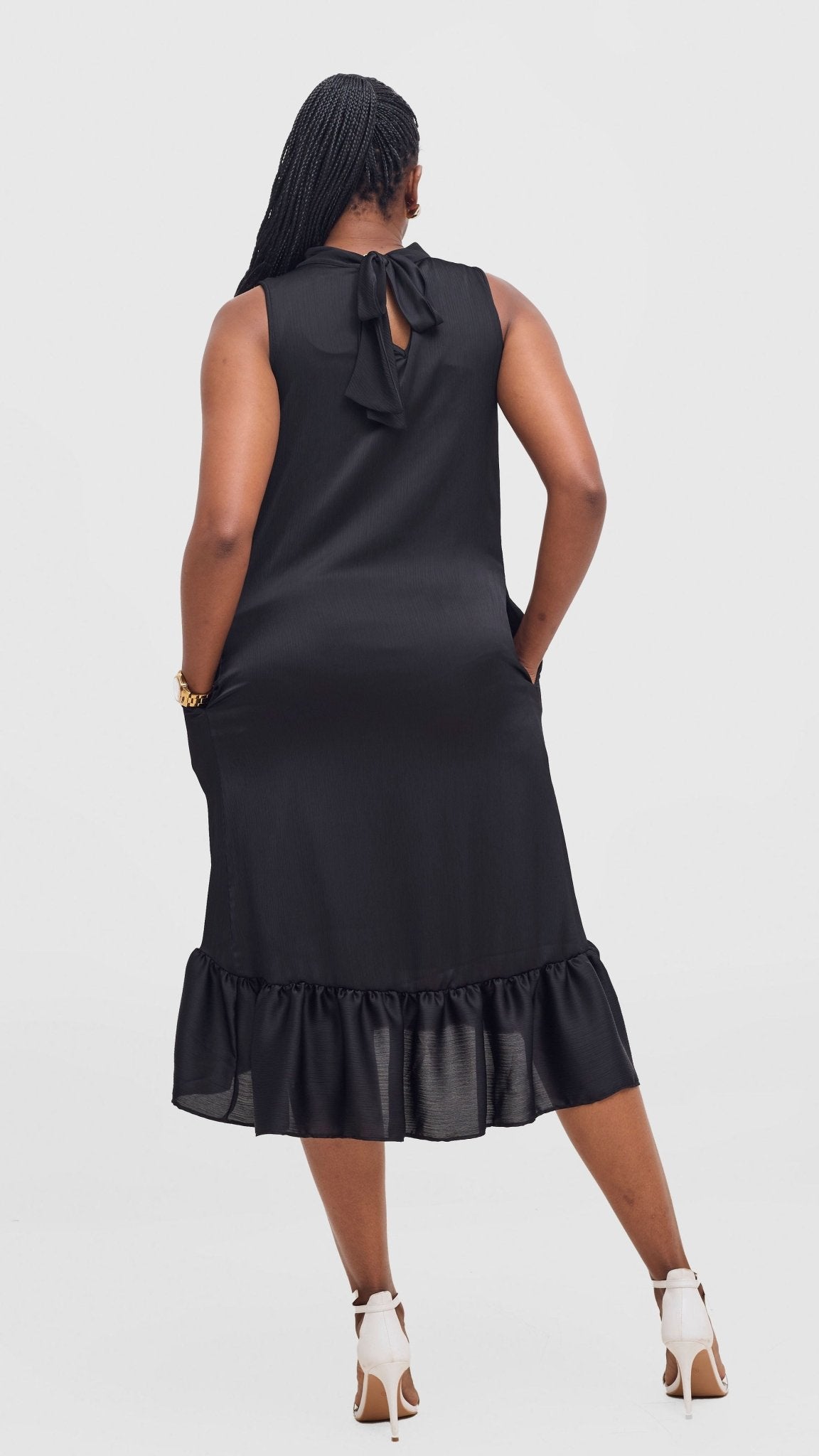 Vivo Samira Midi Dress - Black - Shopzetu