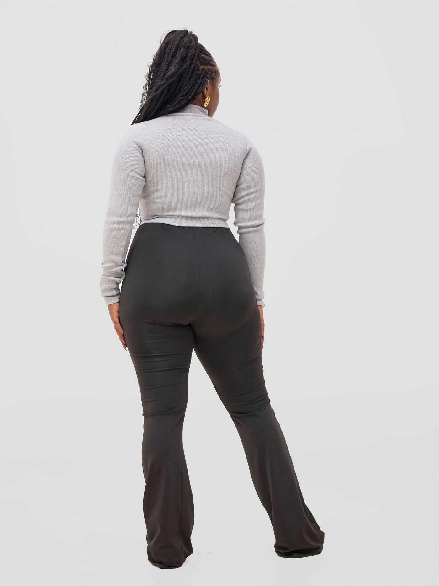 Zoya Sadira Ribbed Top - Light Grey - Shopzetu