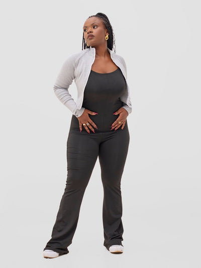 Zoya Sadira Ribbed Top - Light Grey - Shopzetu