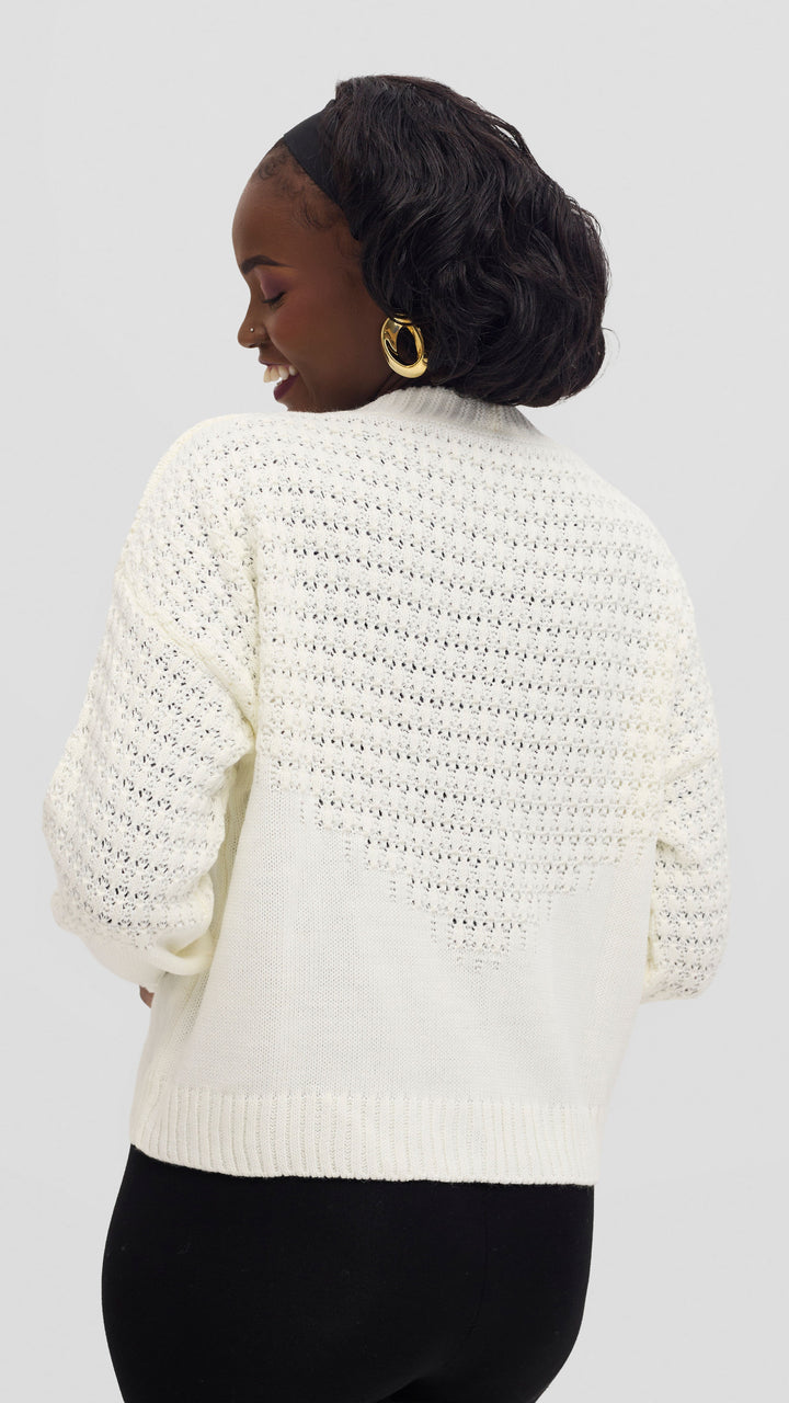 The Fashion Frenzy Gold Button Cardigan - Ivory