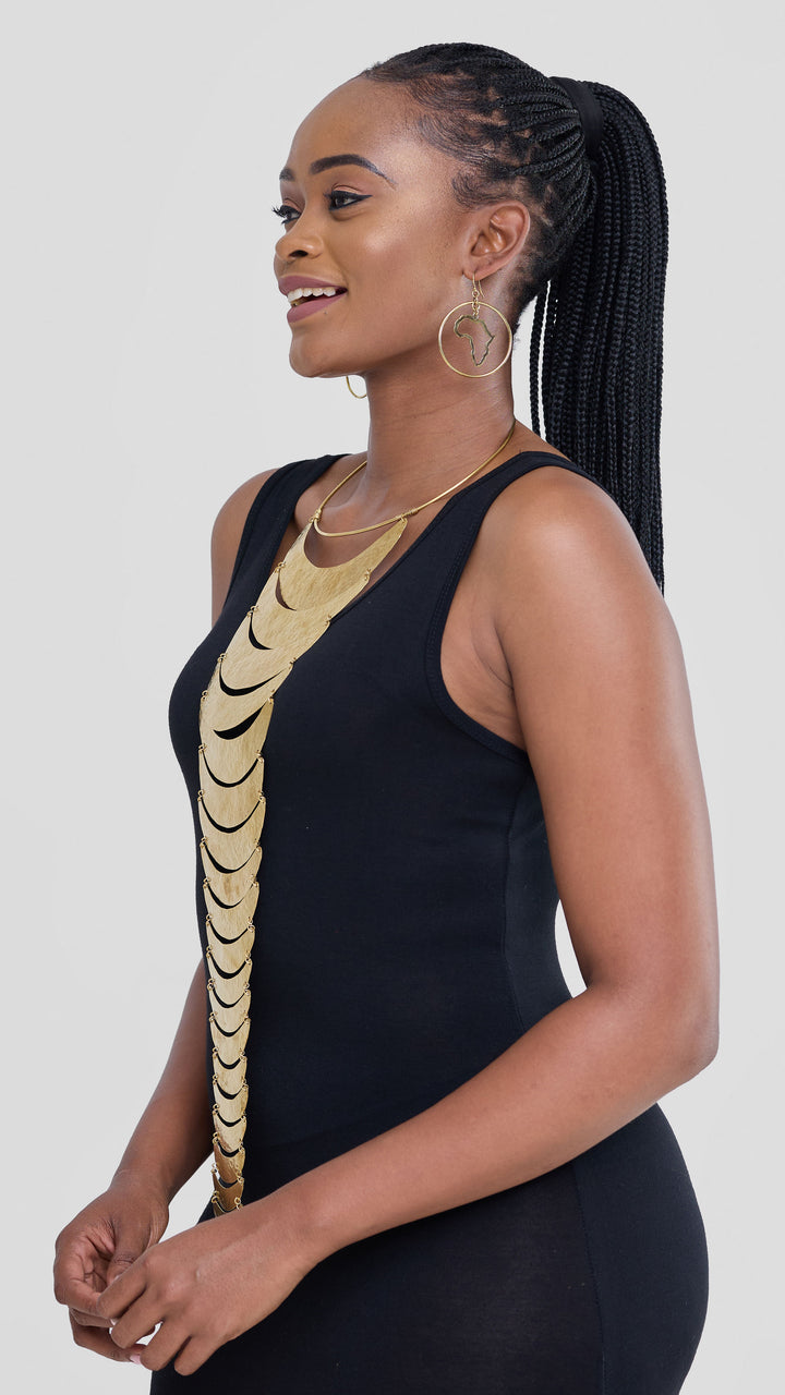 African layered Statement Necklace - Brass