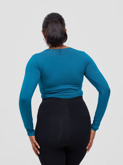 Vivo Basic Long Sleeved Bodysuit - Teal - Shopzetu