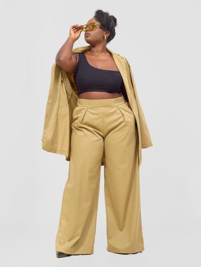 Zoya Kyro Women's Oversized Blazer - Beige - Shopzetu