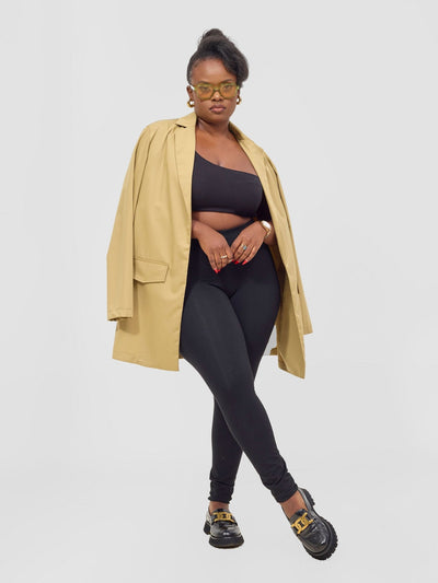 Zoya Kyro Women's Oversized Blazer - Beige - Shopzetu