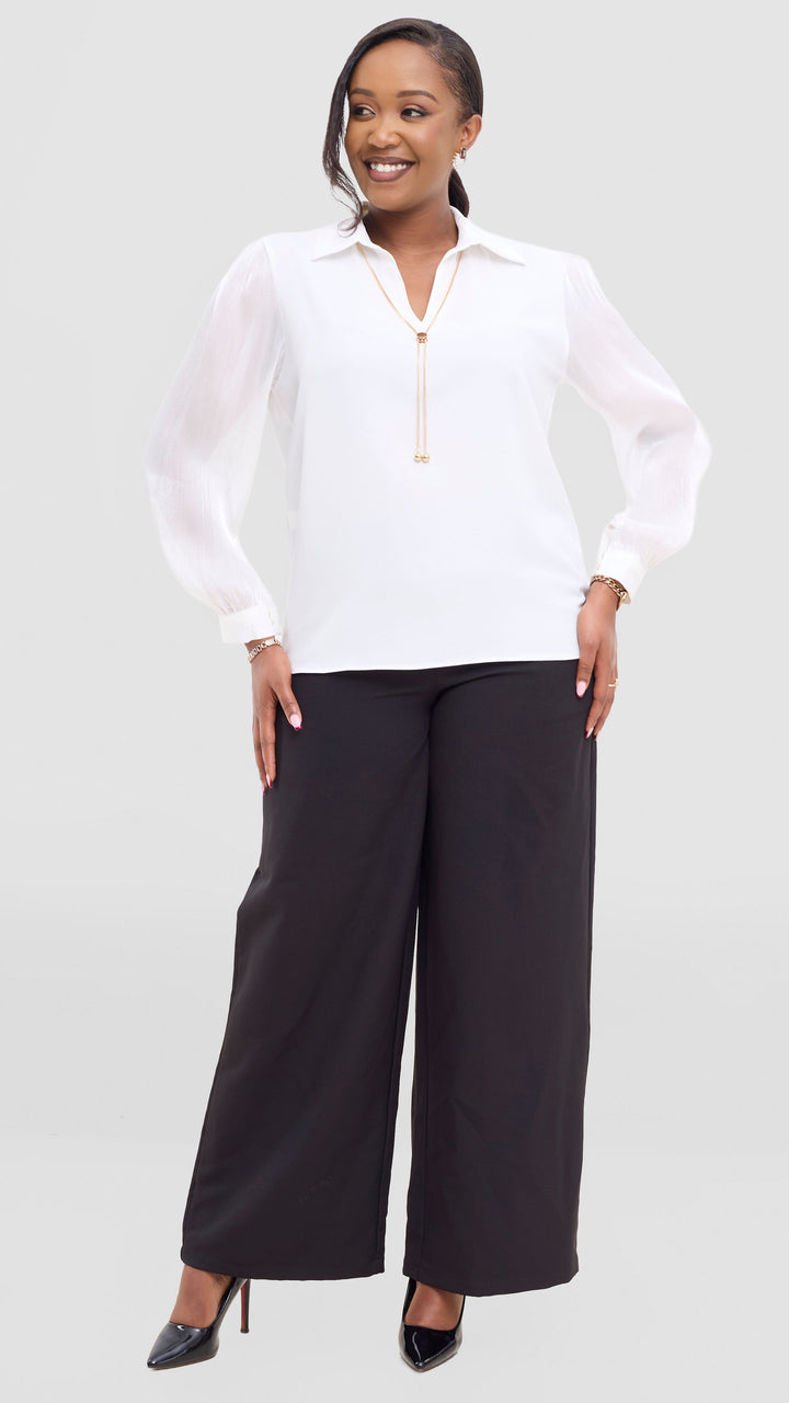 The Fashion Frenzy Necklace Top - White