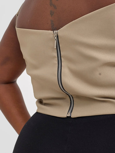 Zoya Kyro Strappy Vest - Taupe - Shopzetu
