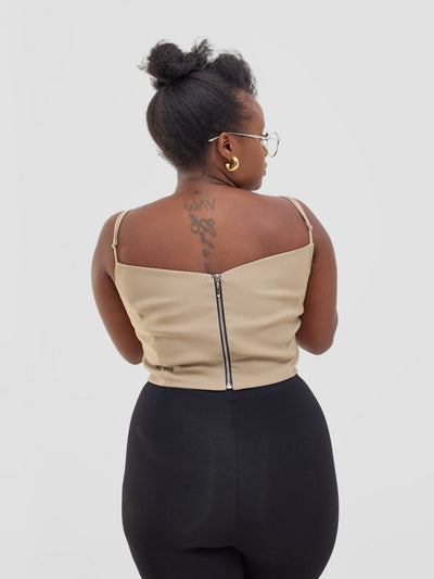 Zoya Kyro Strappy Vest - Taupe - Shopzetu