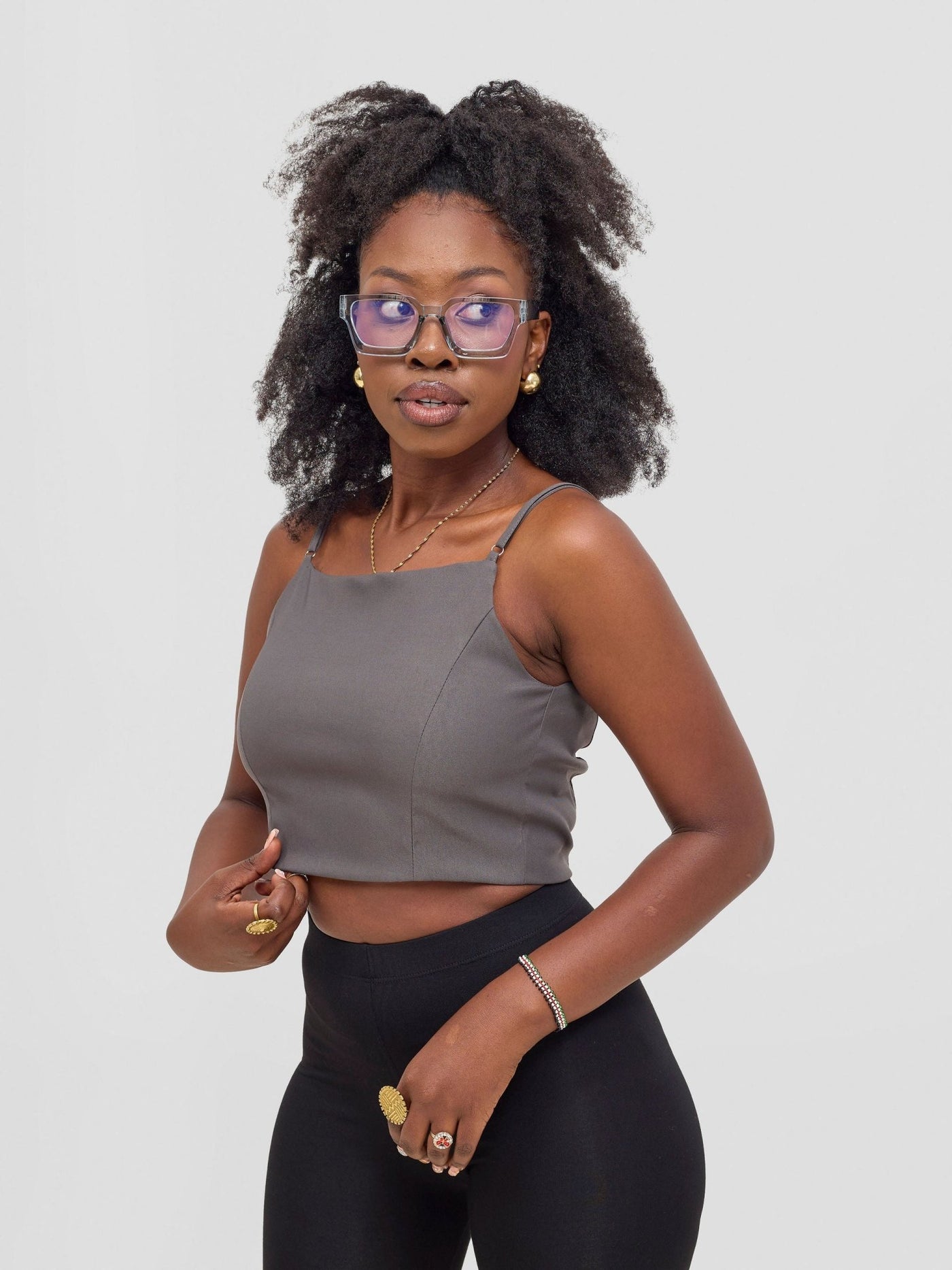 Zoya Kyro Strappy Vest - Grey - Shopzetu