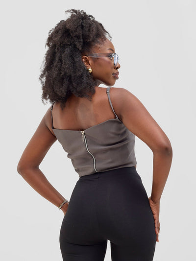Zoya Kyro Strappy Vest - Grey - Shopzetu