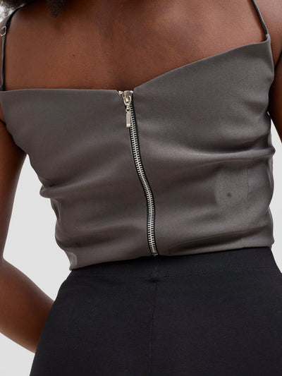 Zoya Kyro Strappy Vest - Grey - Shopzetu
