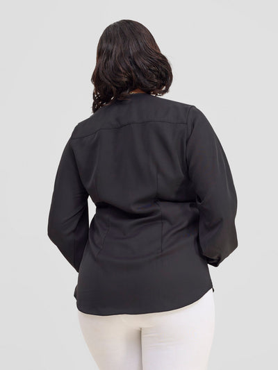 Vivo Chari V - Neck Top - Black - Shopzetu