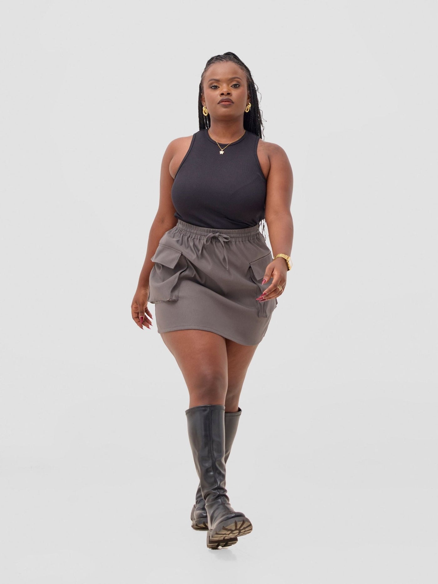 Zoya Sadira Mini Cargo Skirt - Hunters - Shopzetu