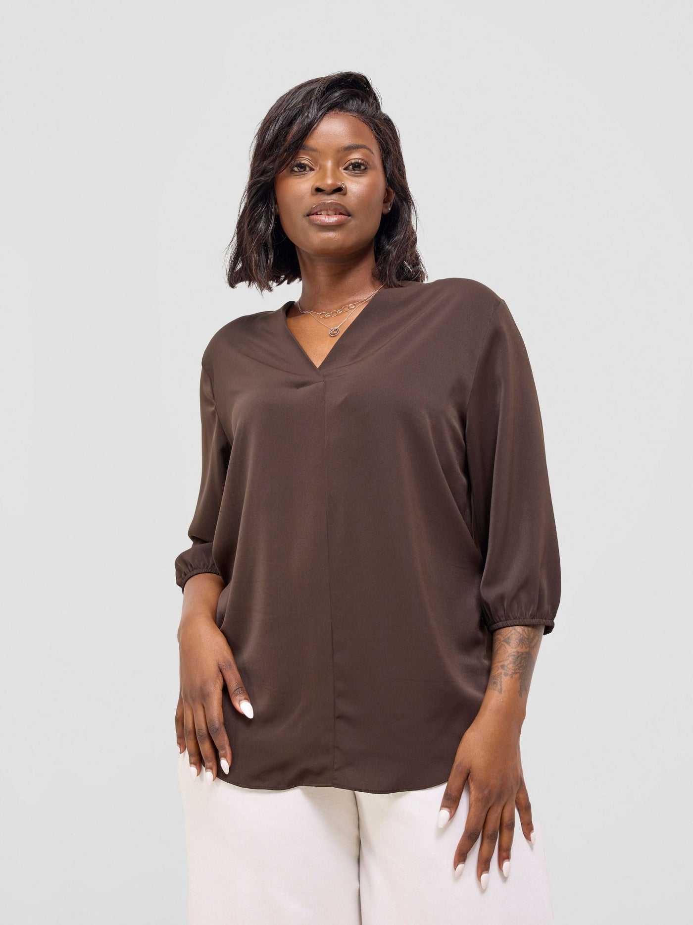 Vivo Dua Shirt - Chocolate Brown - Shopzetu