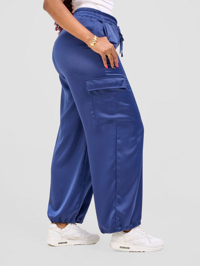 Zoya Luna Cargo Pants - Navy Blue - Shopzetu