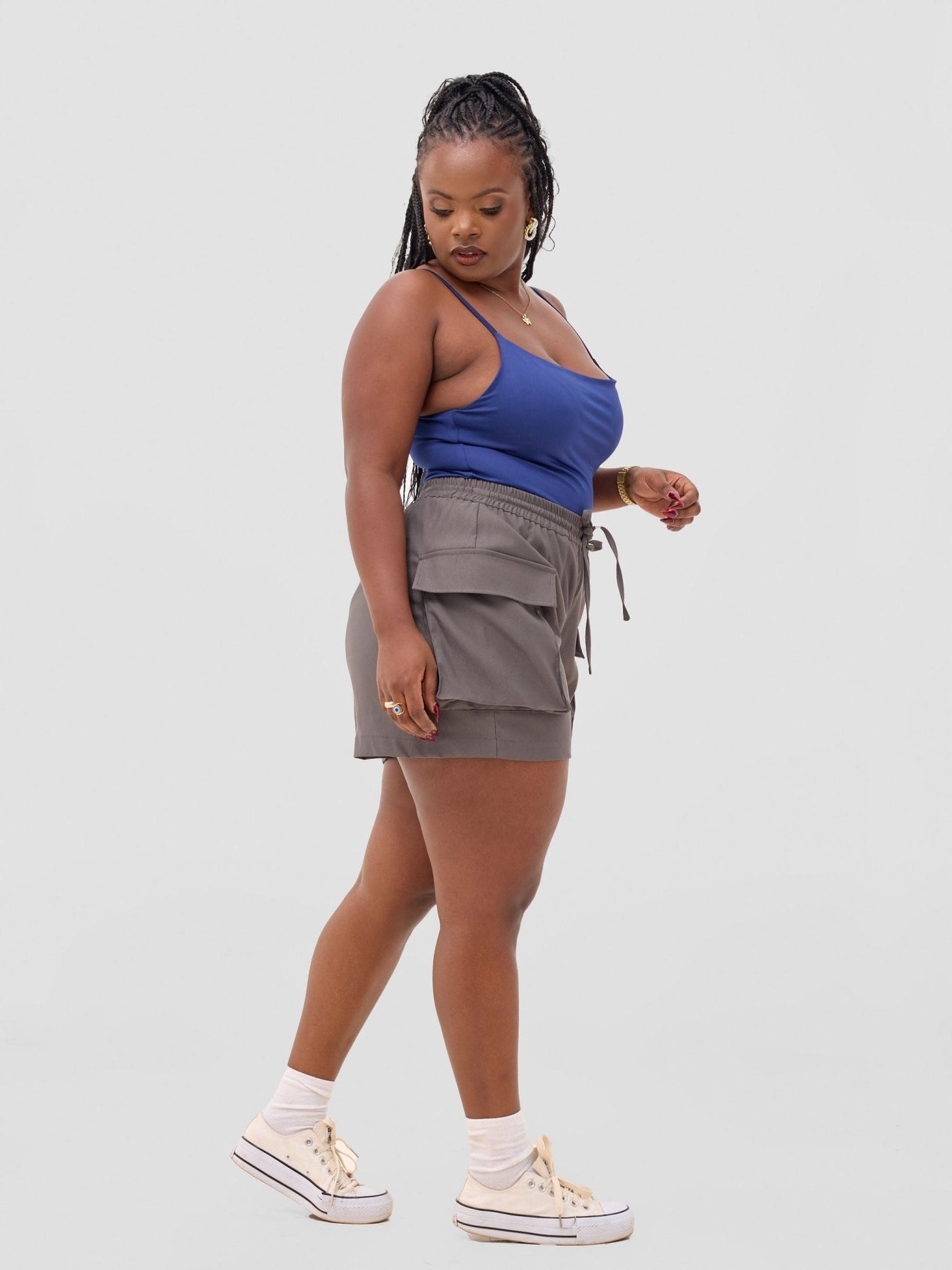 Zoya Sadira Strappy Bodysuit - Navy Blue - Shopzetu