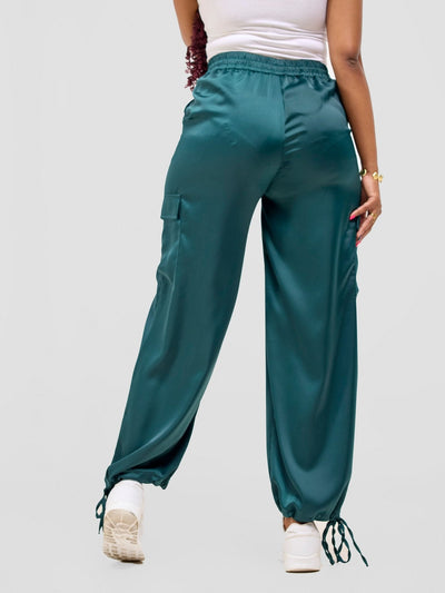Zoya Luna Cargo Pants - Dark Green - Shopzetu