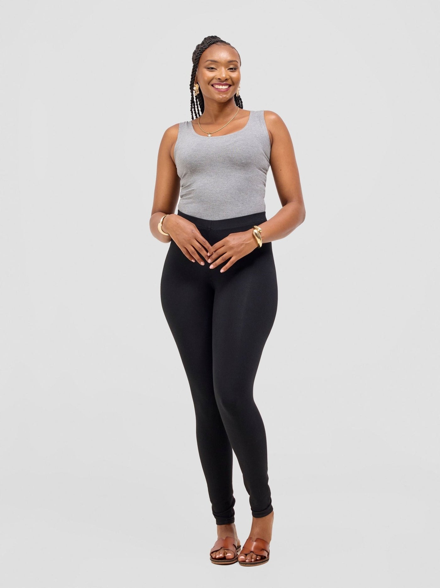 Vivo Basic Sleeveless Bodysuit - Light Grey - Shopzetu