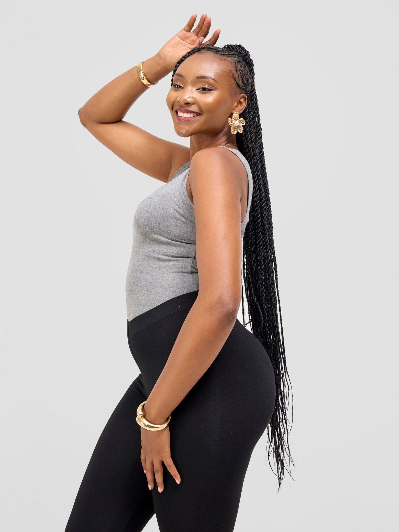 Vivo Basic Sleeveless Bodysuit - Light Grey - Shopzetu