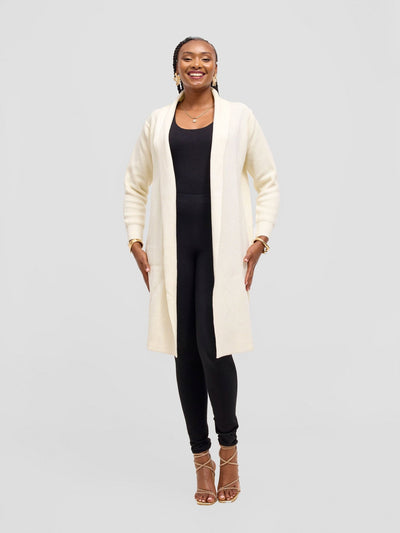 Vivo Long Sleeve Midi Waterfall - Offwhite - Shopzetu