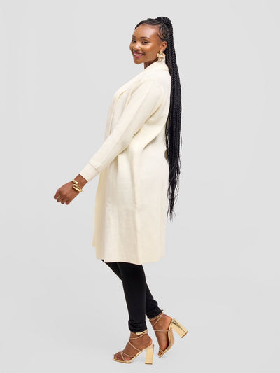 Vivo Long Sleeve Midi Waterfall - Offwhite - Shopzetu