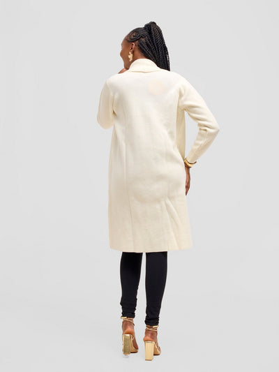 Vivo Long Sleeve Midi Waterfall - Offwhite - Shopzetu