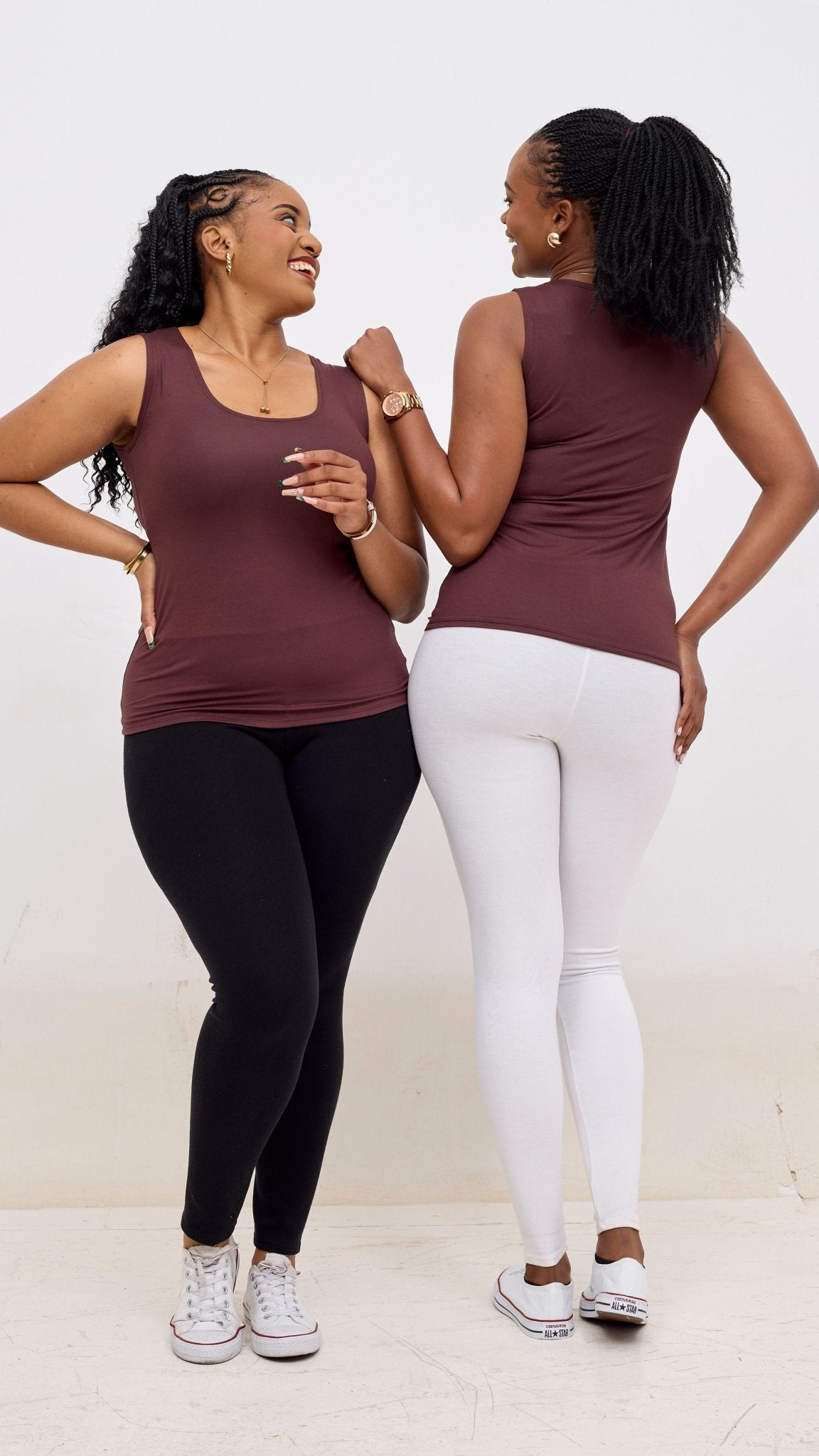 Vivo Basic Val Tank Top - Chocolate Brown - Shopzetu