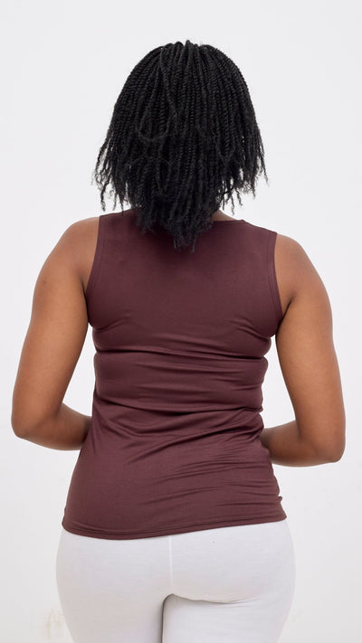 Vivo Basic Val Tank Top - Chocolate Brown - Shopzetu