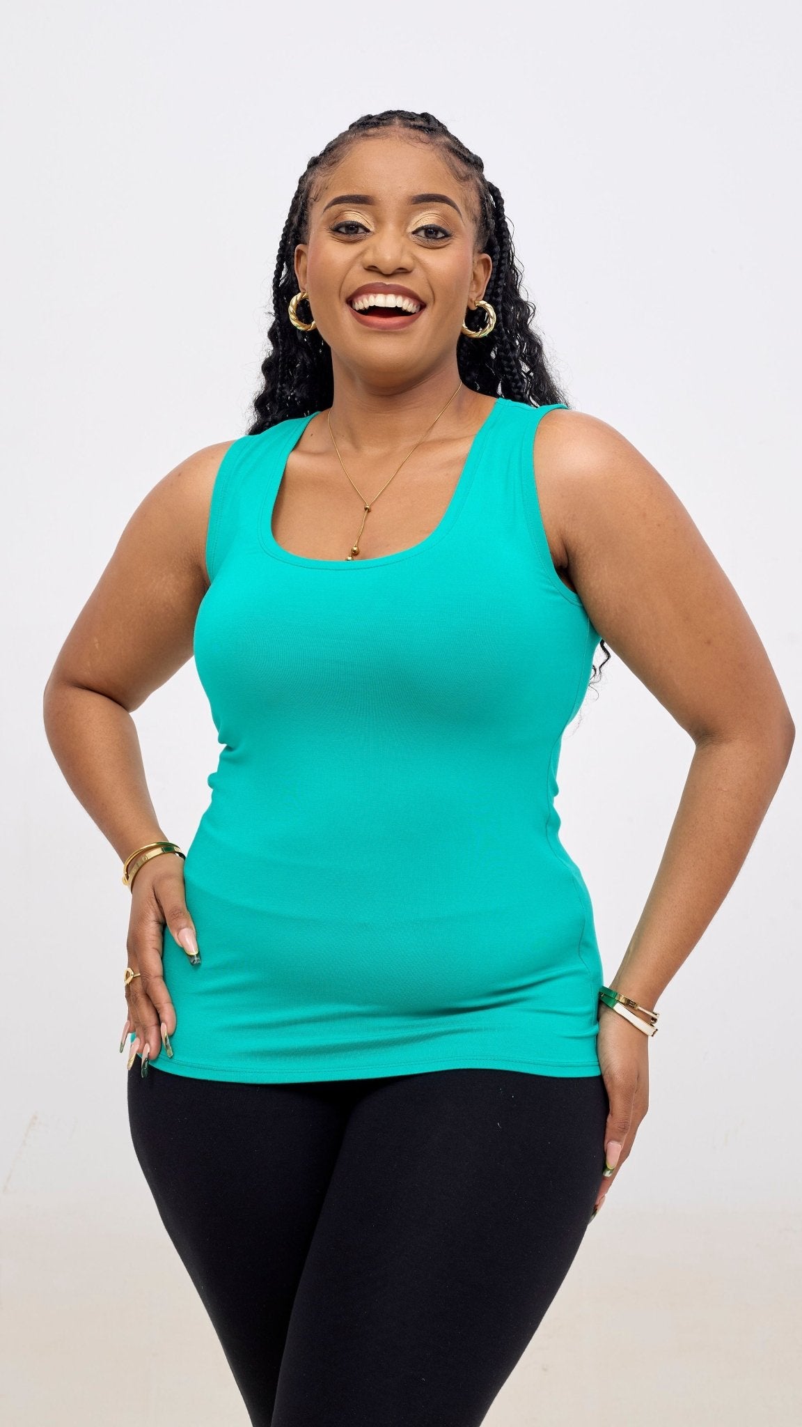 Vivo Basic Val Tank Top - Sea Green - Shopzetu