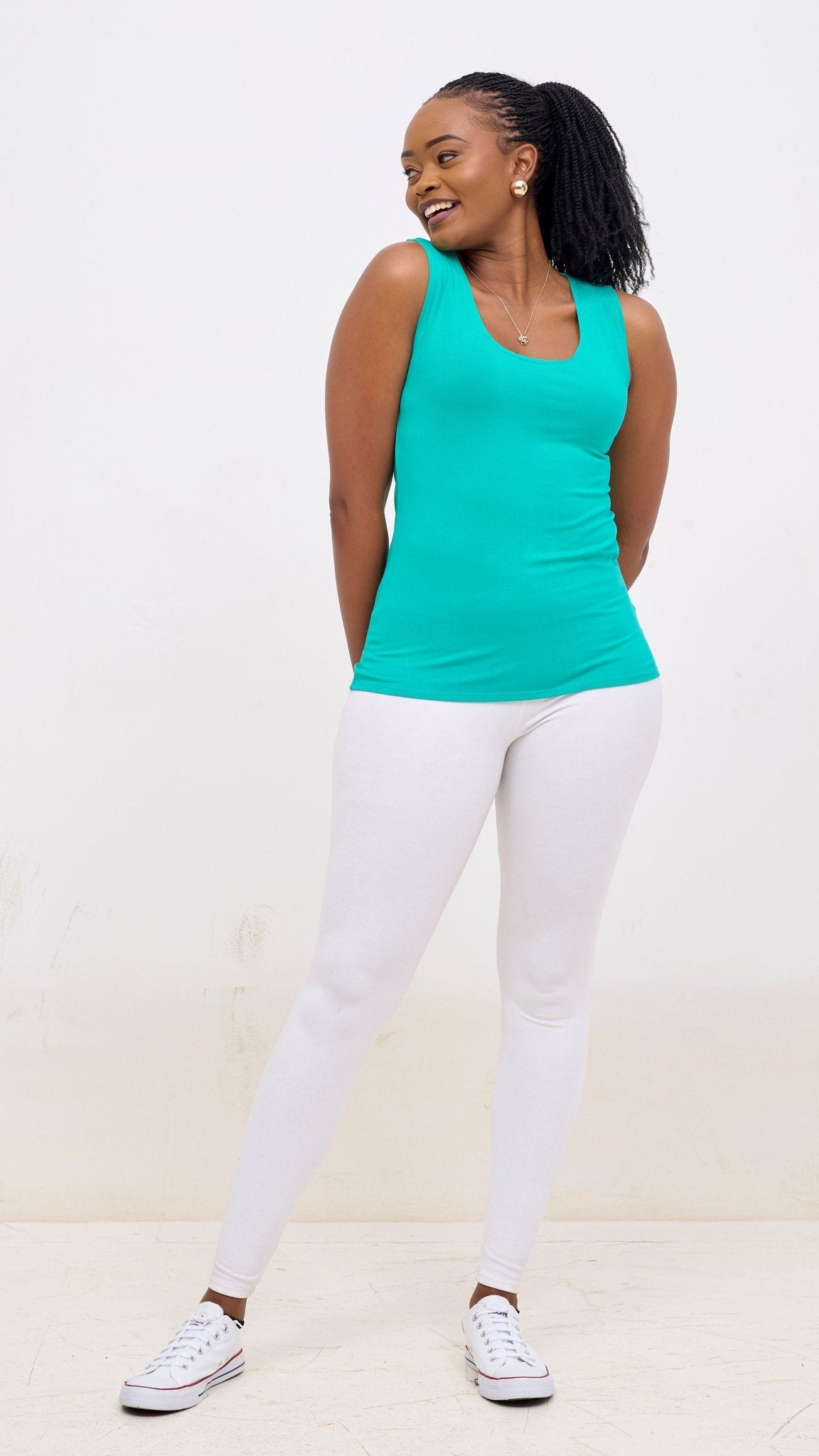 Vivo Basic Val Tank Top - Sea Green - Shopzetu