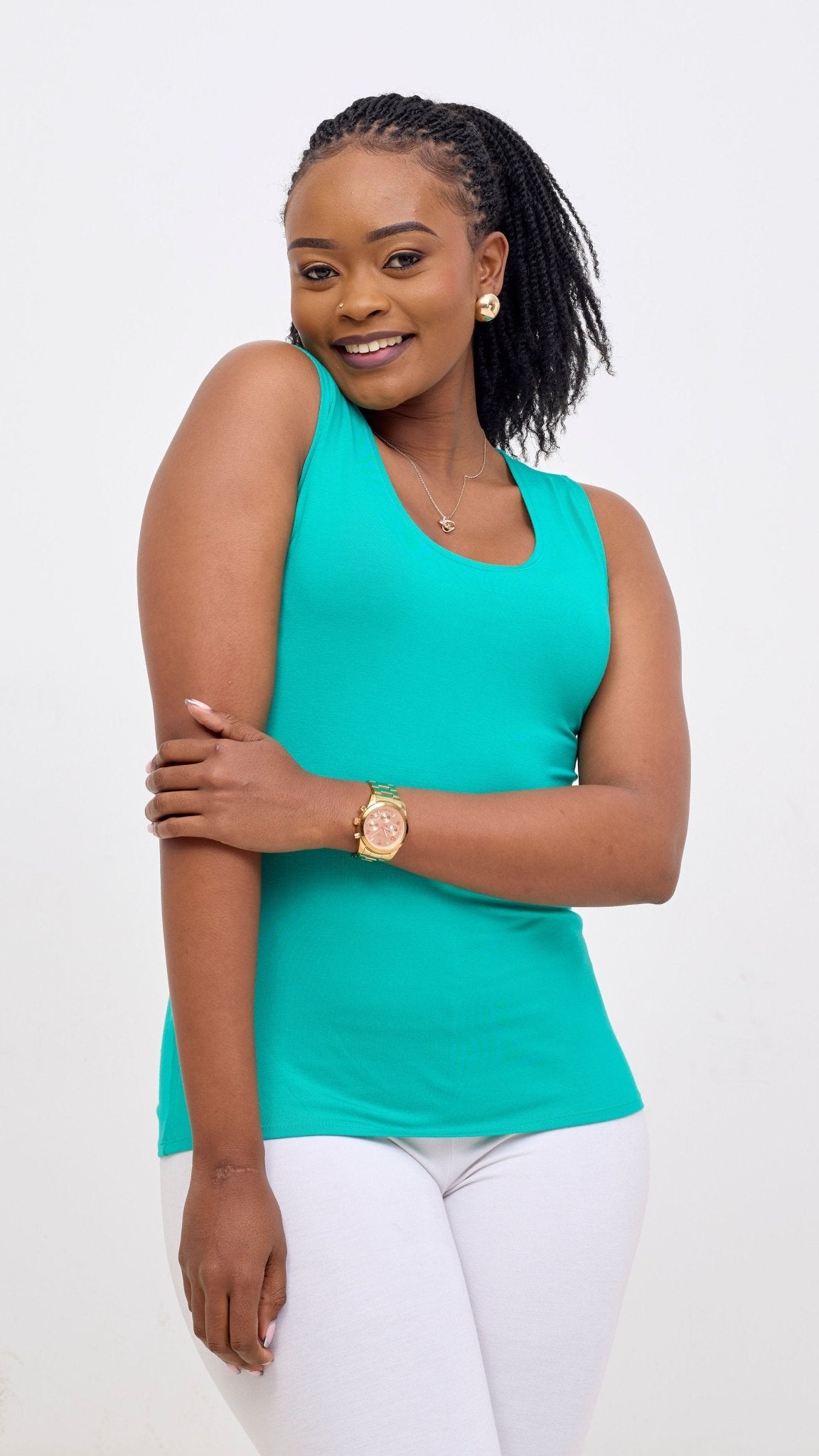 Vivo Basic Val Tank Top - Sea Green - Shopzetu