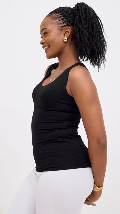 Vivo Basic Val Tank Top - Black - Shopzetu