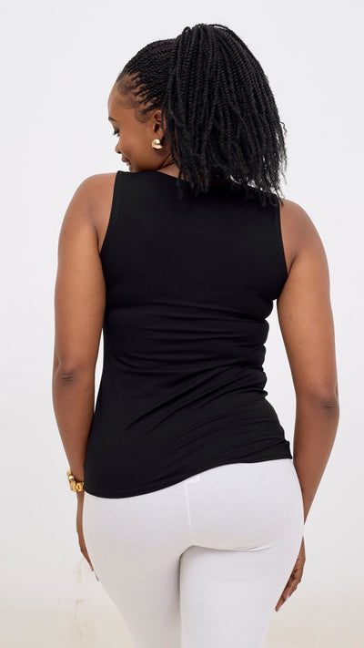 Vivo Basic Val Tank Top - Black - Shopzetu
