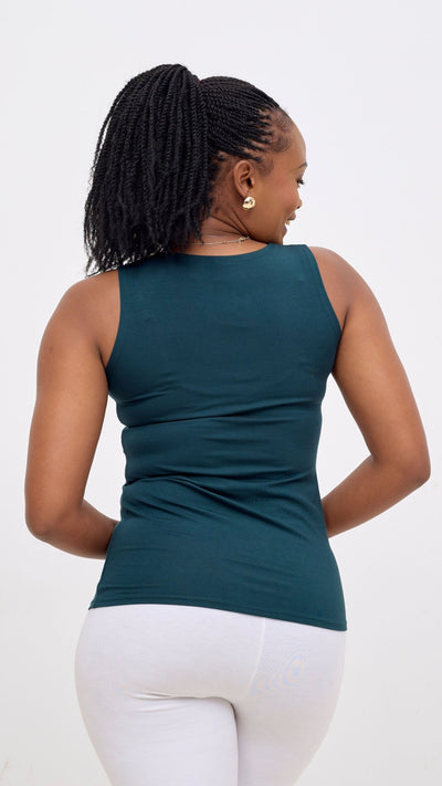 Vivo Basic Val Tank Top - Dark Green - Shopzetu
