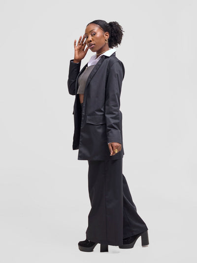 Zoya Kyro Straight Leg Pants - Black - Shopzetu