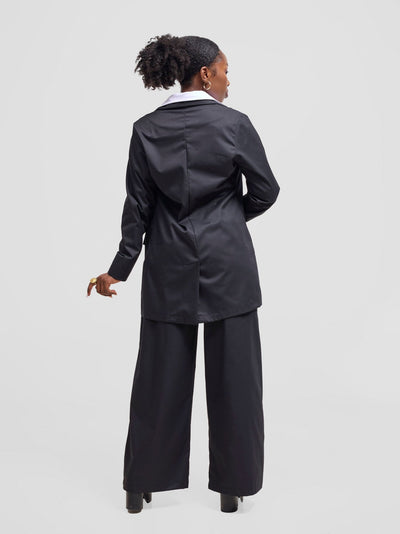 Zoya Kyro Straight Leg Pants - Black - Shopzetu