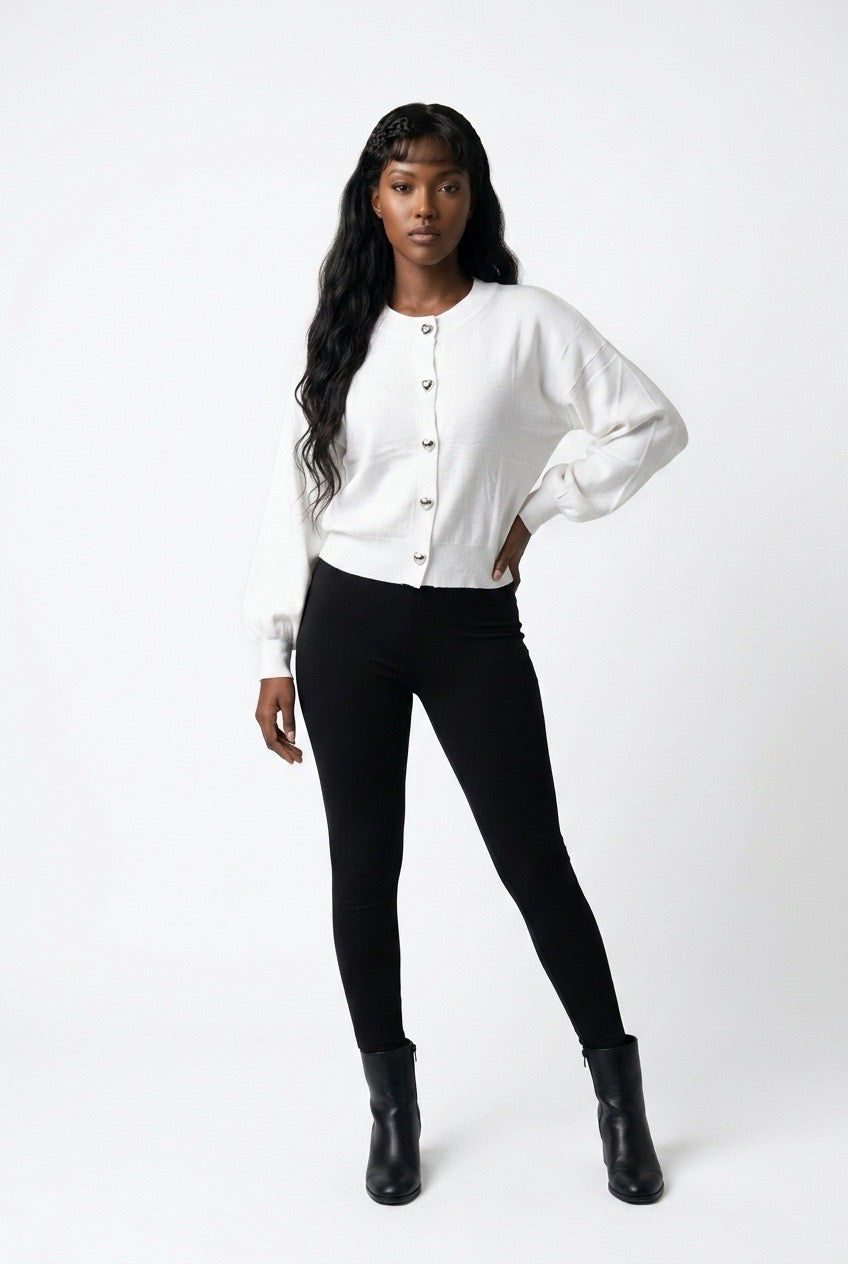 Stylish Sisters Knit Cardigan - White