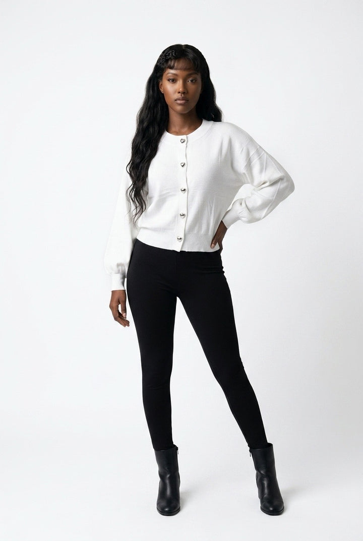 Stylish Sisters Knit Cardigan - White