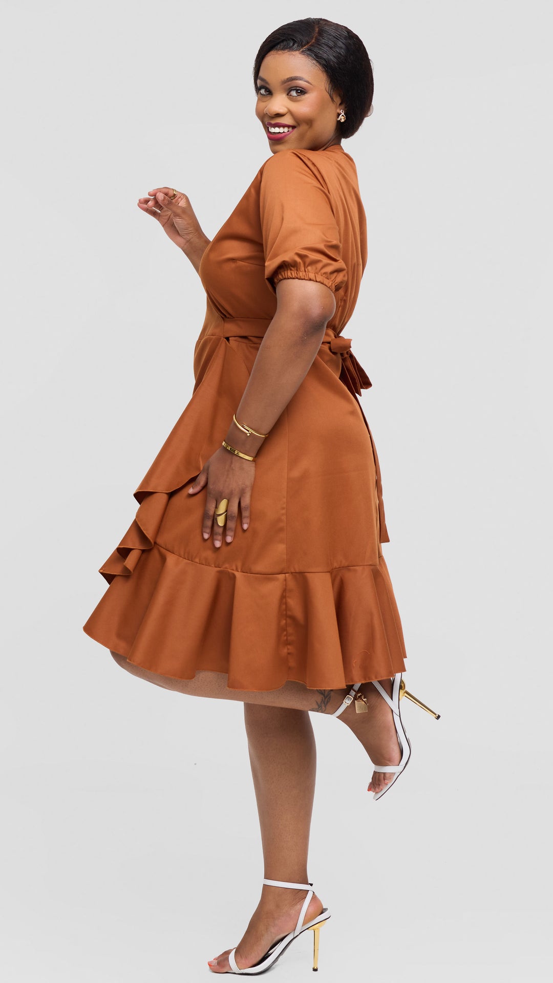 Lizola Vivian Wrap Dress - Brown