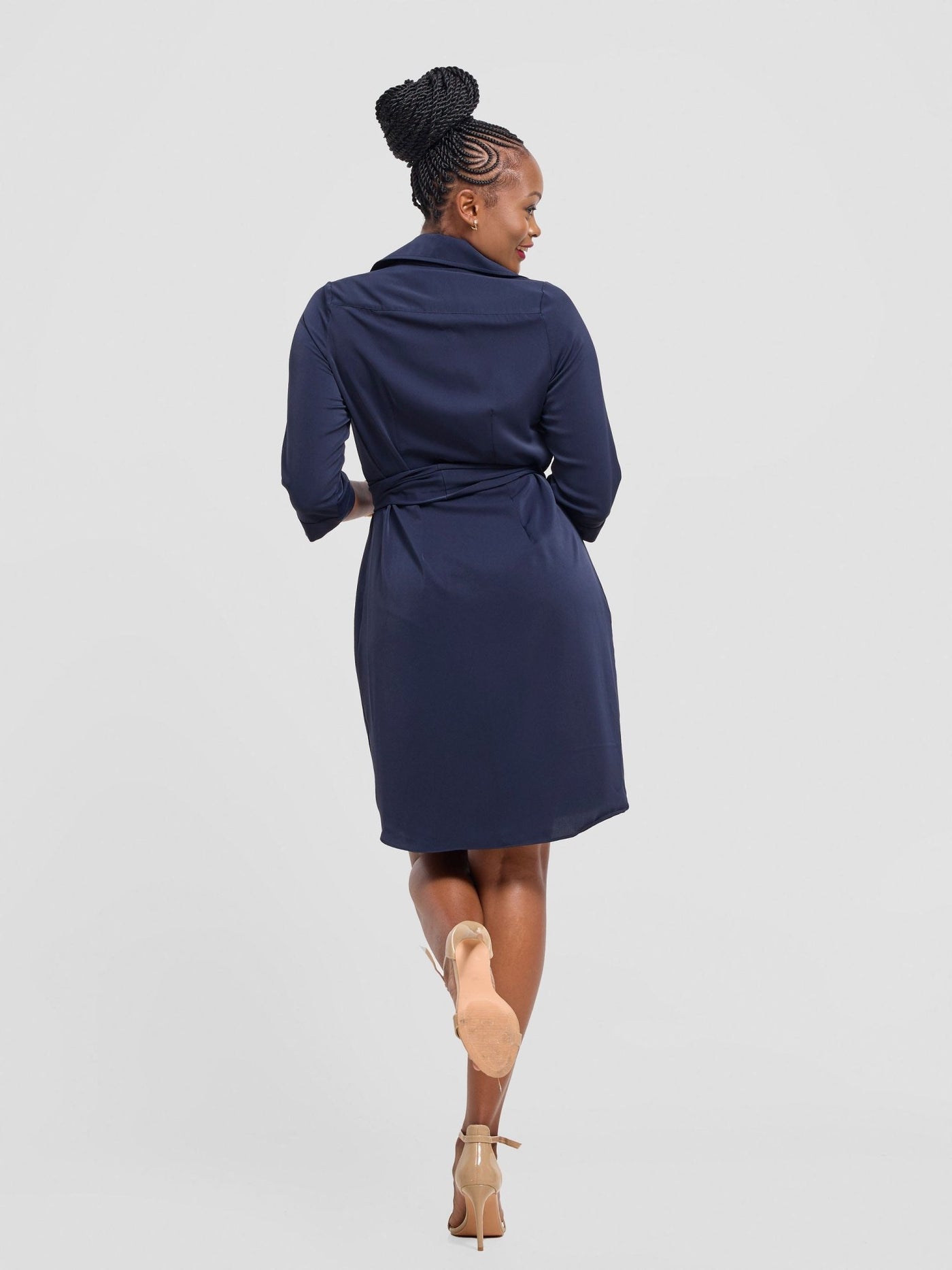 Vivo Nala Shirt Dress - Dark Navy Blue - Shopzetu